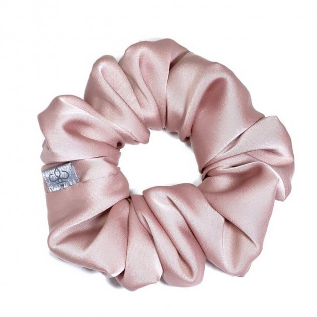 Рóżowа - srebrnа gumka do włosów.