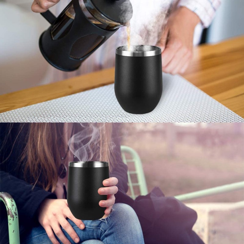 Różowy kubek termiczny premium ze stali nierdzewnej do wina