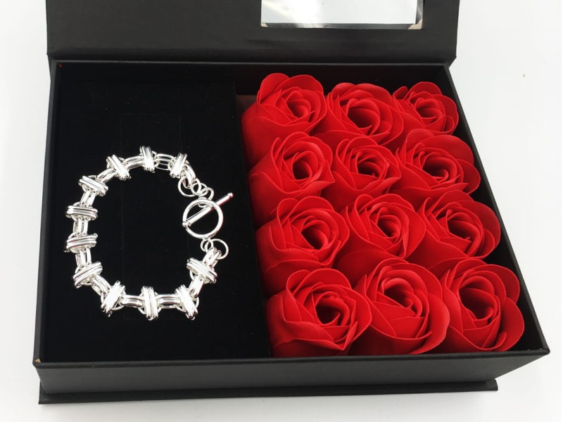 Stilowa bransoletka marki "Bamuer" ze sterlingowego srebra 925 (Silver Plated)