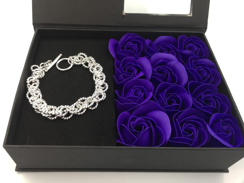 Stilowa bransoletka marki "Bamuer" ze sterlingowego srebra 925 (Silver Plated)