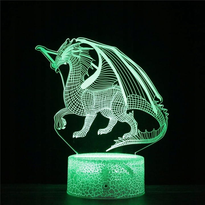 Lampka 3D nocna led + usb na prezent DRAGON SMOK