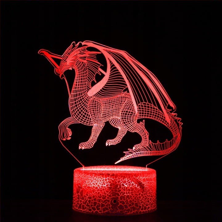Lampka 3D nocna led + usb na prezent DRAGON SMOK