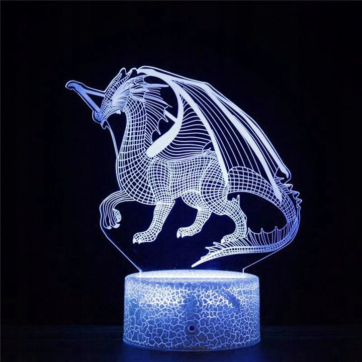 Lampka 3D nocna led + usb na prezent DRAGON SMOK