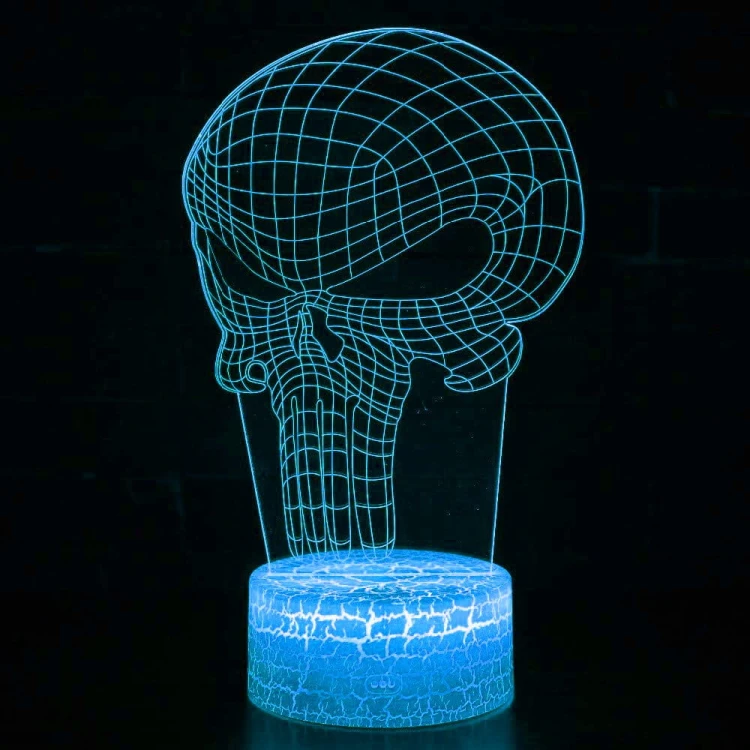 Lampka 3D nocna led usb Czaszka Punisher
