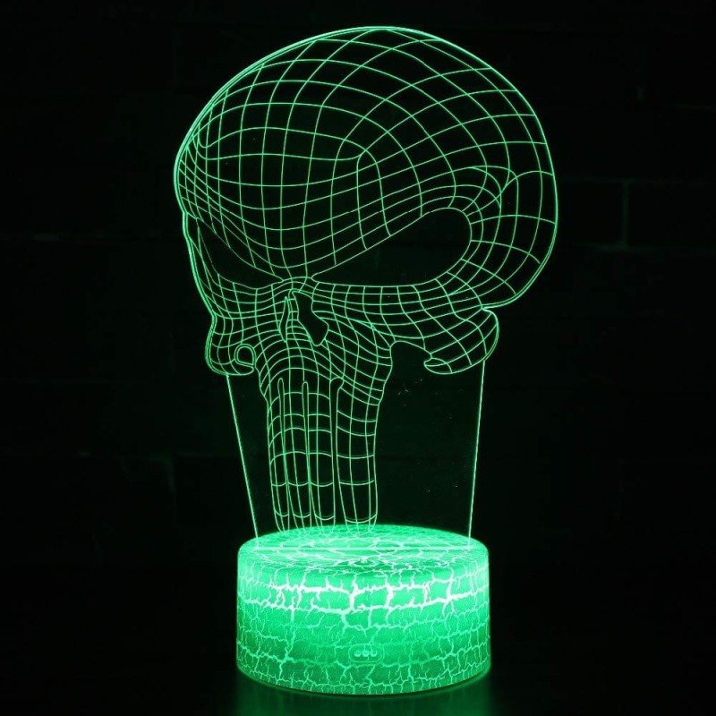 Lampka 3D nocna led usb Czaszka Punisher