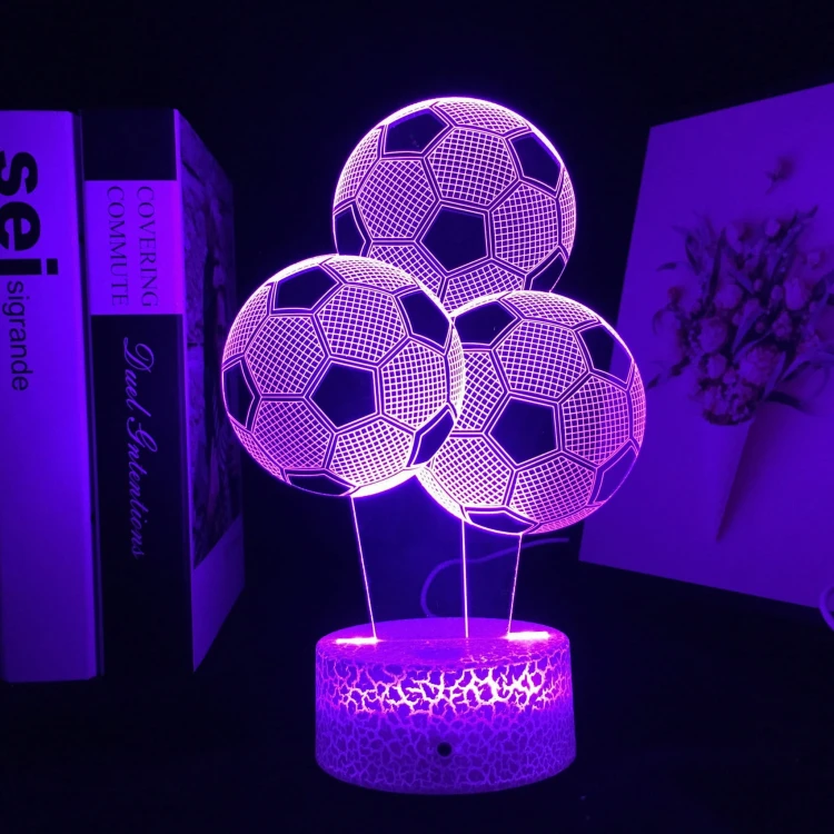 Lampka 3D nocna led usb Piłka nożna 3X