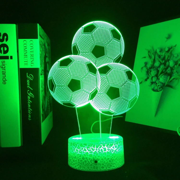 Lampka 3D nocna led usb Piłka nożna 3X