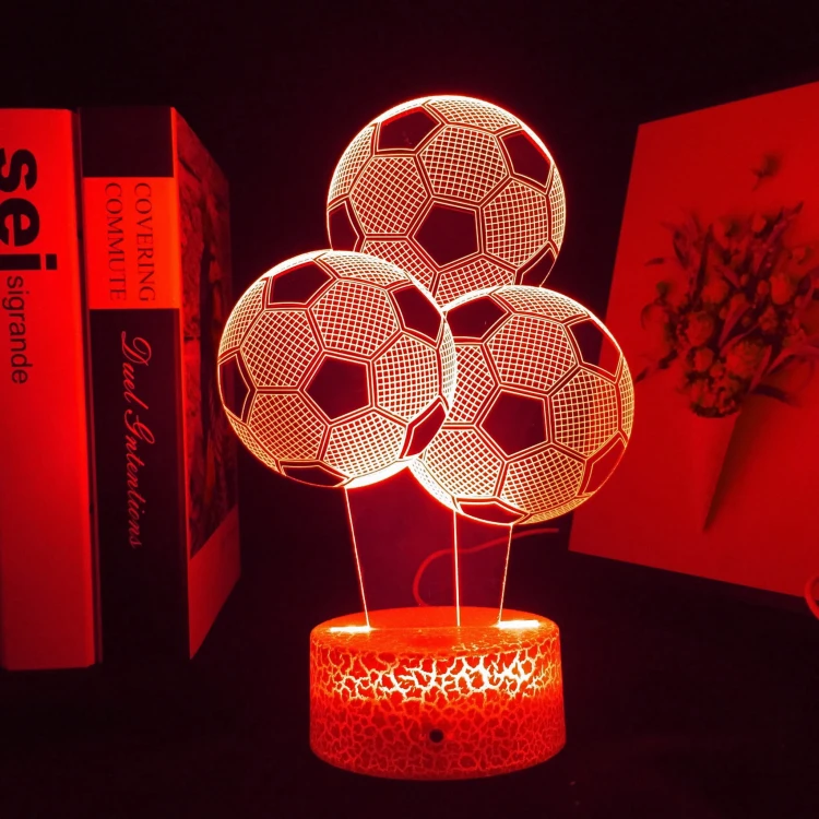 Lampka 3D nocna led usb Piłka nożna 3X
