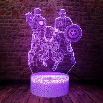 Lampka 3D nocna led usb na prezent Marvel