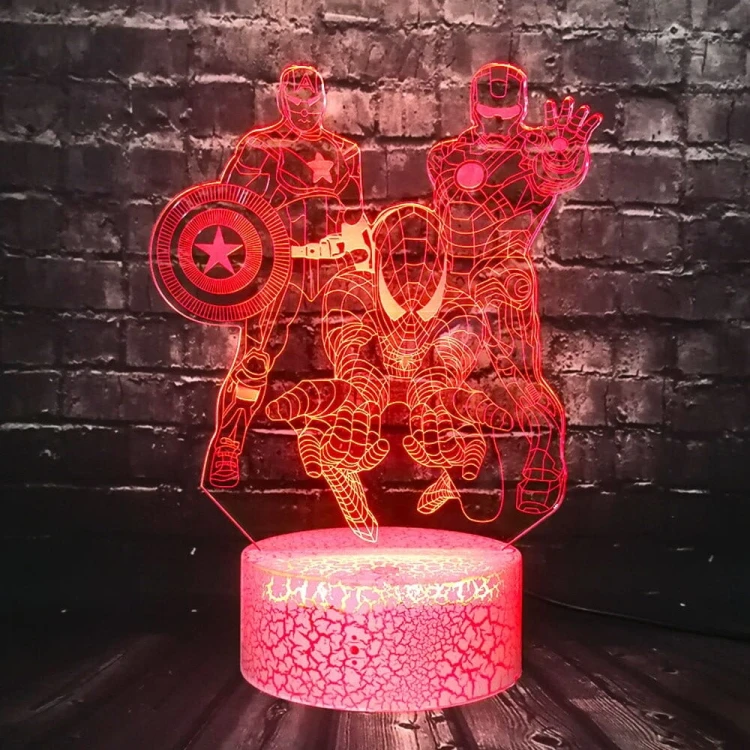 Lampka 3D nocna led usb na prezent Marvel