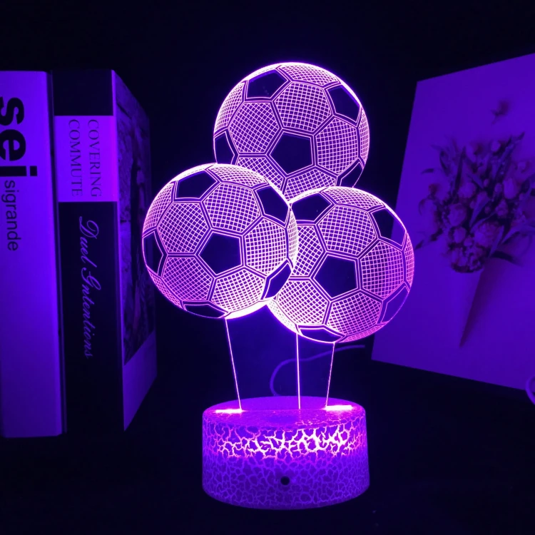 Lampka 3D nocna led usb pilot Piłka nożna 3X
