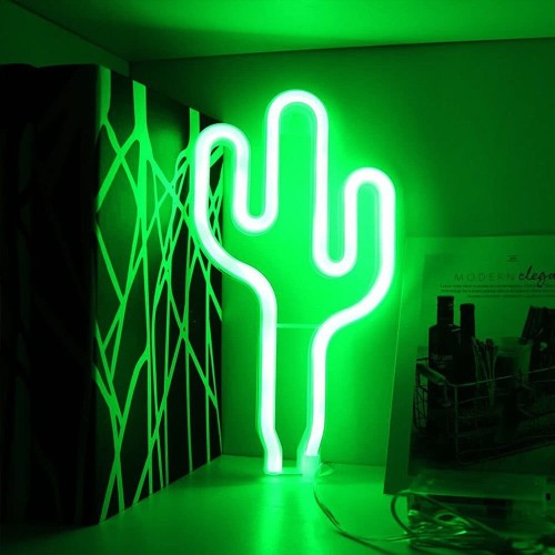Gotowy Neon led USB na ścianę znak Kaktus