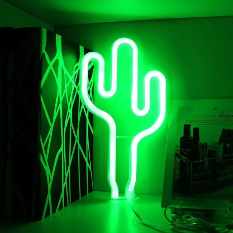 Gotowy Neon led USB na ścianę znak Kaktus