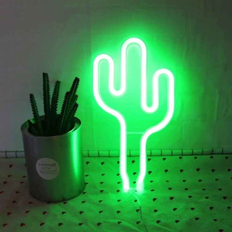 Gotowy Neon led USB na ścianę znak Kaktus