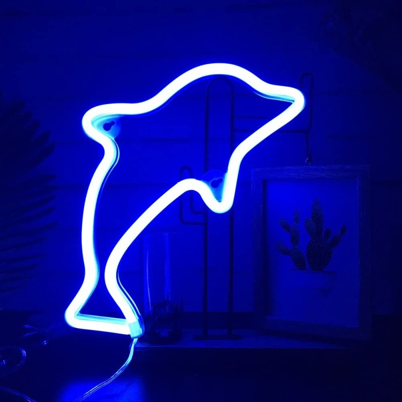 Gotowy Neon led USB na ścianę znak Delfin Delfinek