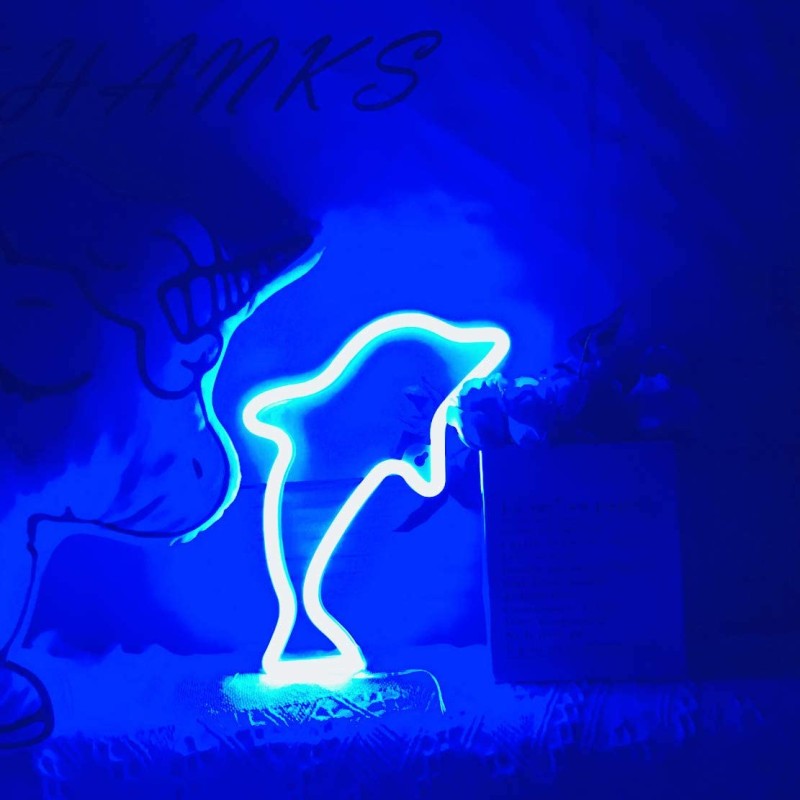 Gotowy Neon led USB na ścianę znak Delfin Delfinek