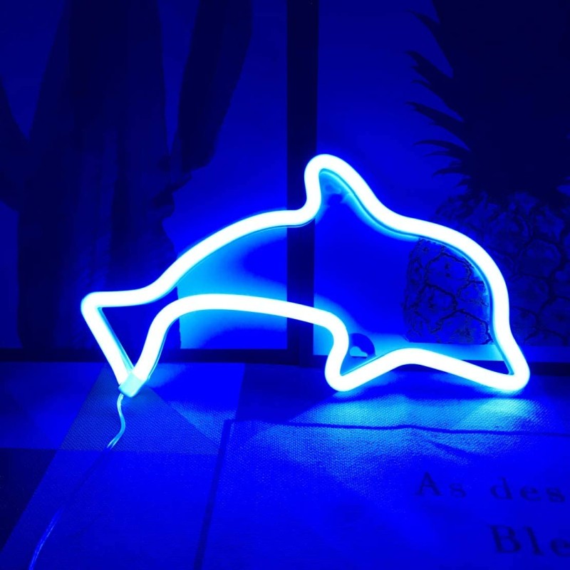 Gotowy Neon led USB na ścianę znak Delfin Delfinek