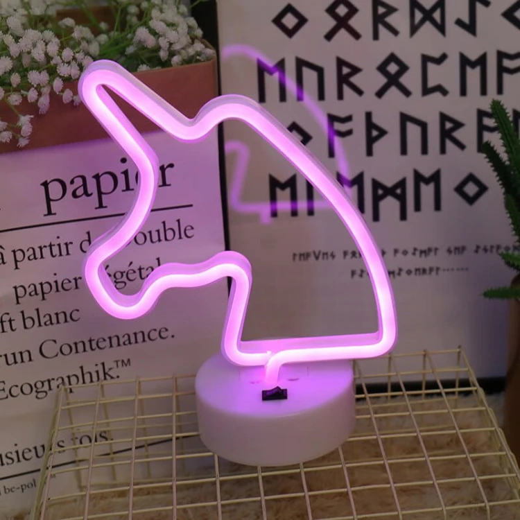 lampka nocna dla dzieci 3D LED Unicorn Jednorożec USB
