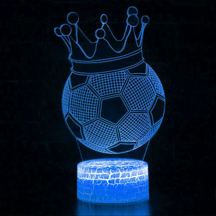 Lampka 3D nocna led usb Piłka Nożna Korona