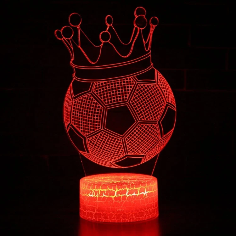 Lampka 3D nocna led usb Piłka Nożna Korona