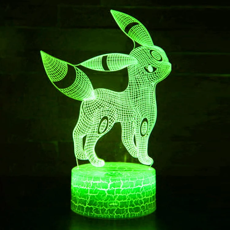 Lampka 3D nocna led usb na prezent Evee Pokemon