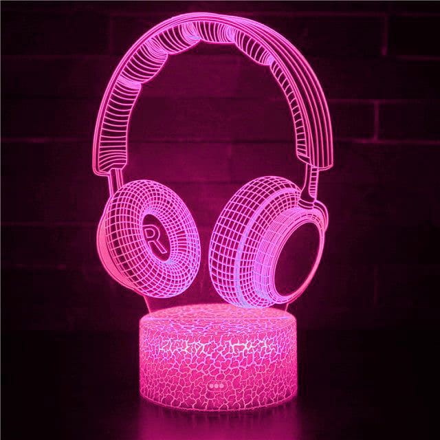 Lampka 3D nocna led usb na prezent Słuchawki