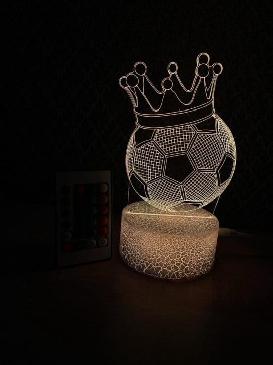Lampka 3D nocna led usb Piłka Nożna Korona