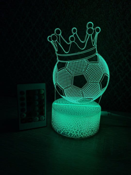 Lampka 3D nocna led usb Piłka Nożna Korona
