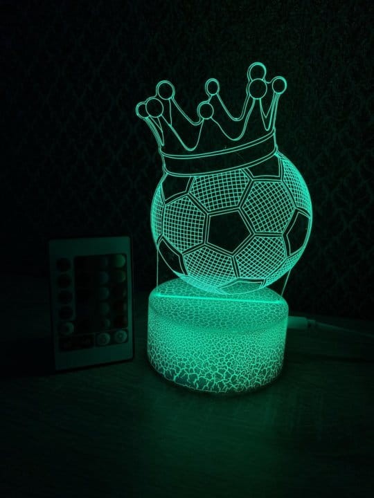 Lampka 3D nocna led usb Piłka Nożna Korona