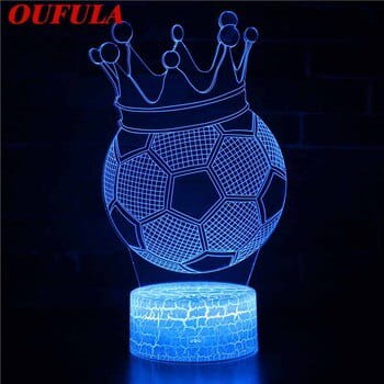 Lampka 3D nocna led usb Piłka Nożna Korona