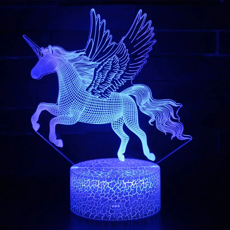 Lampka 3D nocna led usb JEDNOROŻEC UNICORN