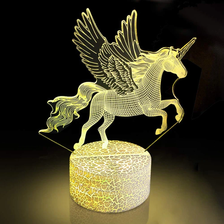 Lampka 3D nocna led usb JEDNOROŻEC UNICORN