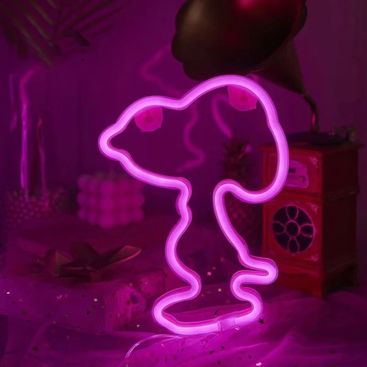 Gotowy Neon led USB na ścianę mały pies na ścianę