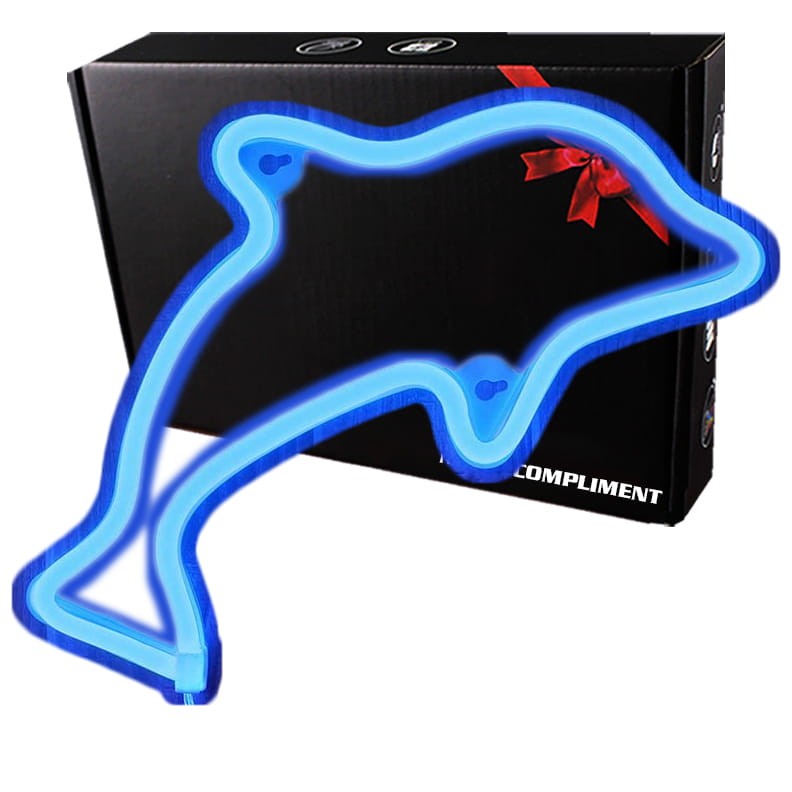 Gotowy Neon led USB na ścianę znak Delfin Delfinek