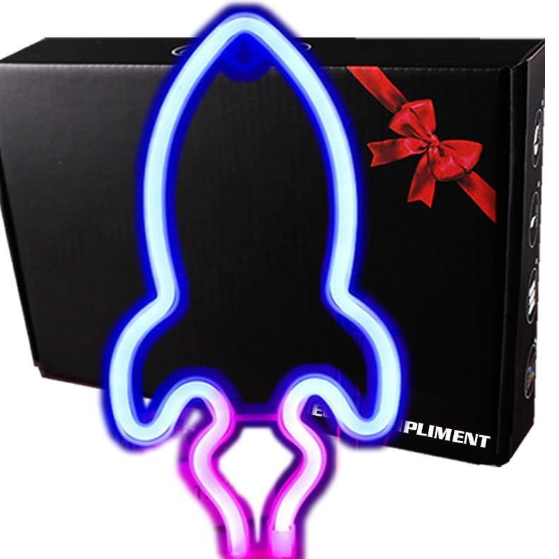 Gotowy Neon led USB na ścianę znak rakieta
