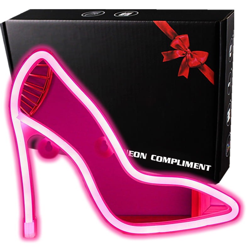 Różowy neon LED  Szpilki – kobieca dekoracja do sypialni lub salonu urody