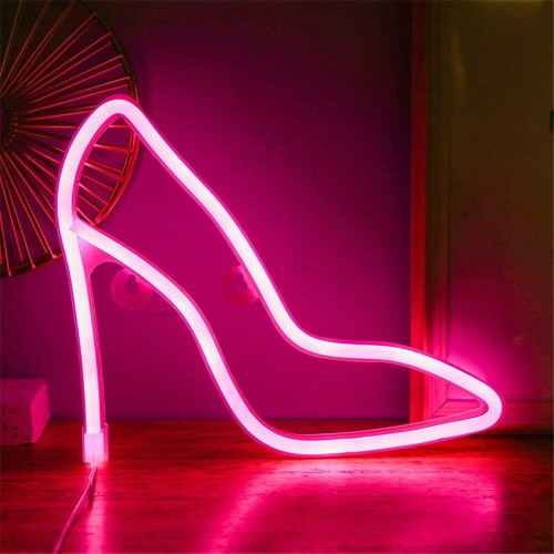 Różowy neon LED  Szpilki – kobieca dekoracja do sypialni lub salonu urody