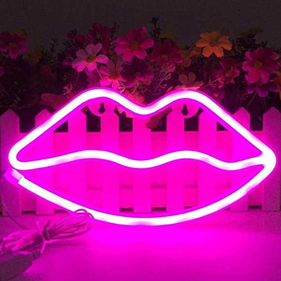 Gotowy Neon led USB na ścianę znak usta