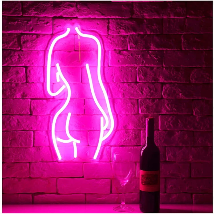 Gotowy Neon led USB duży na ścianę kobieta postać