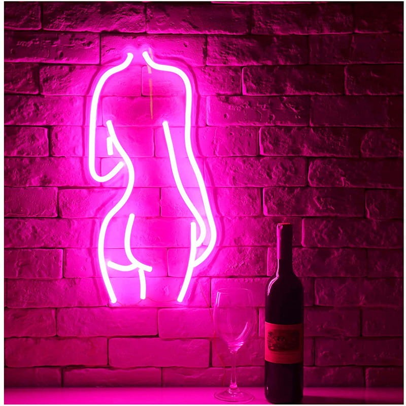 Gotowy Neon led USB duży na ścianę kobieta postać