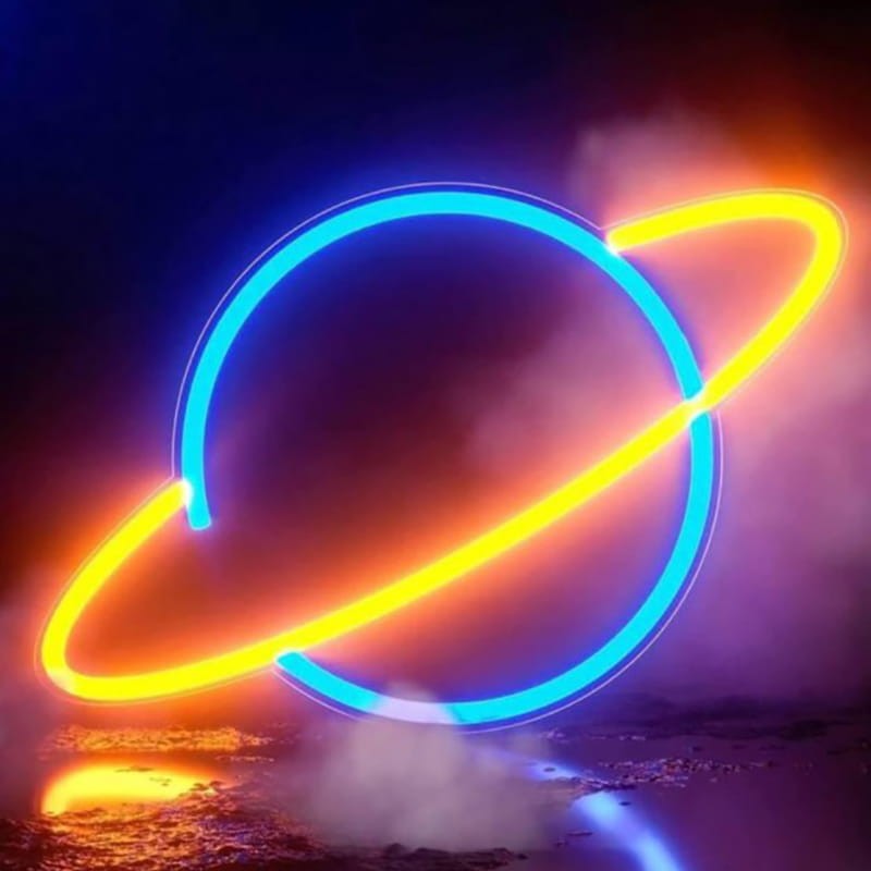 prezent na dzień mężczyzn - neony ledowe na ścianę - napis neon Planeta