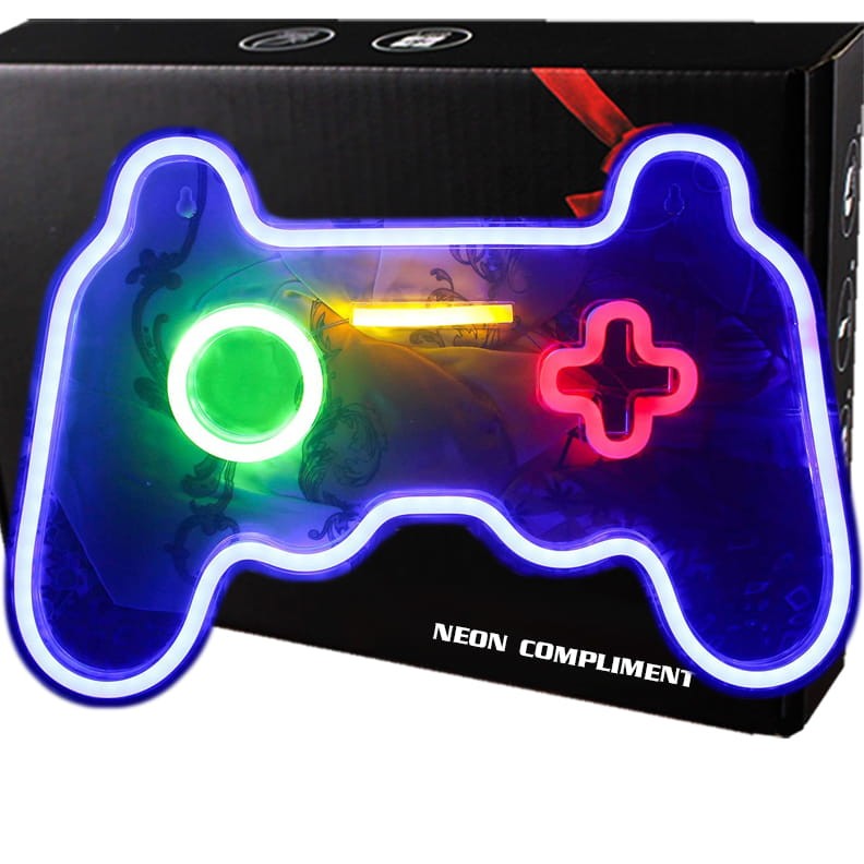 Duży Gotowy Neon led USB na ścianę Game Pad Konsola