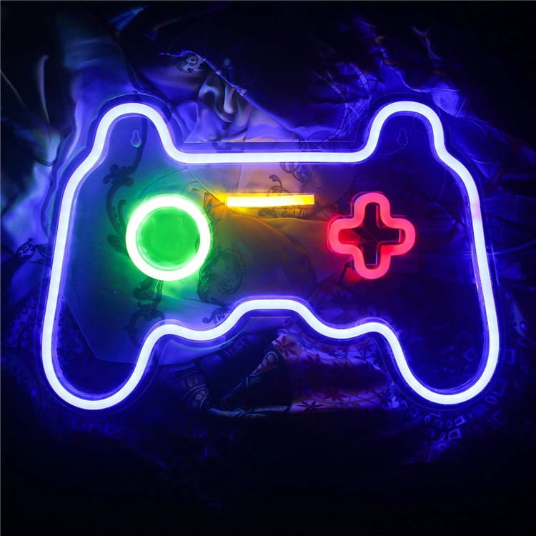 Duży Gotowy Neon led USB na ścianę Game Pad Konsola