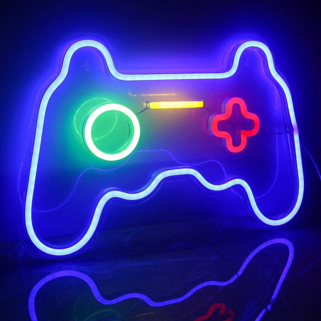 Duży Gotowy Neon led USB na ścianę Game Pad Konsola