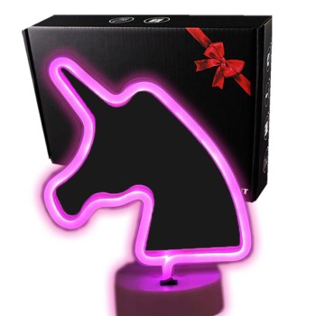 Lampka Nocna 3D LED NEON Unicorn Jednorożec USB