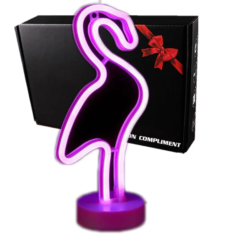 Lampka Nocna 3D LED NEON Flamingo Flaming USB