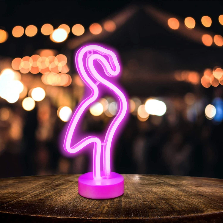 Lampka Nocna 3D LED NEON Flamingo Flaming USB