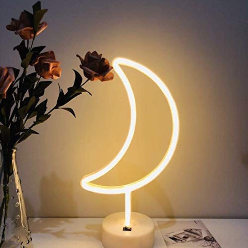 Lampka Nocna 3D LED NEON Moon Księżyc USB