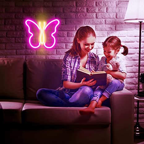 Gotowy Neon led USB na ścianę znak Motyl