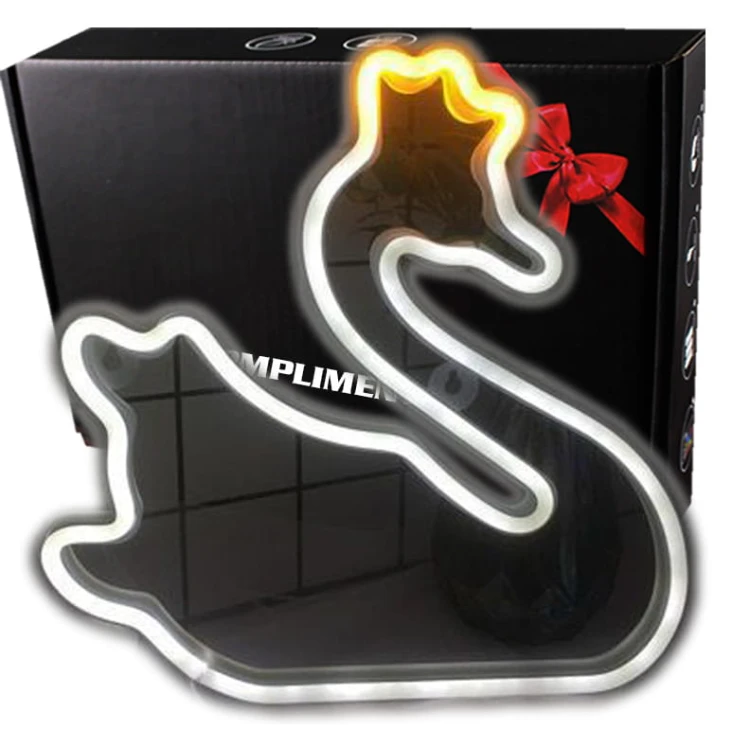 Gotowy Neon led USB na ścianę łabędź neonowy